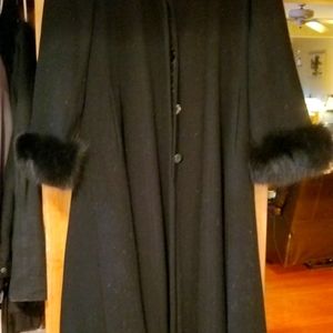 Ladies Marvin Richards Fur trimmed long coat